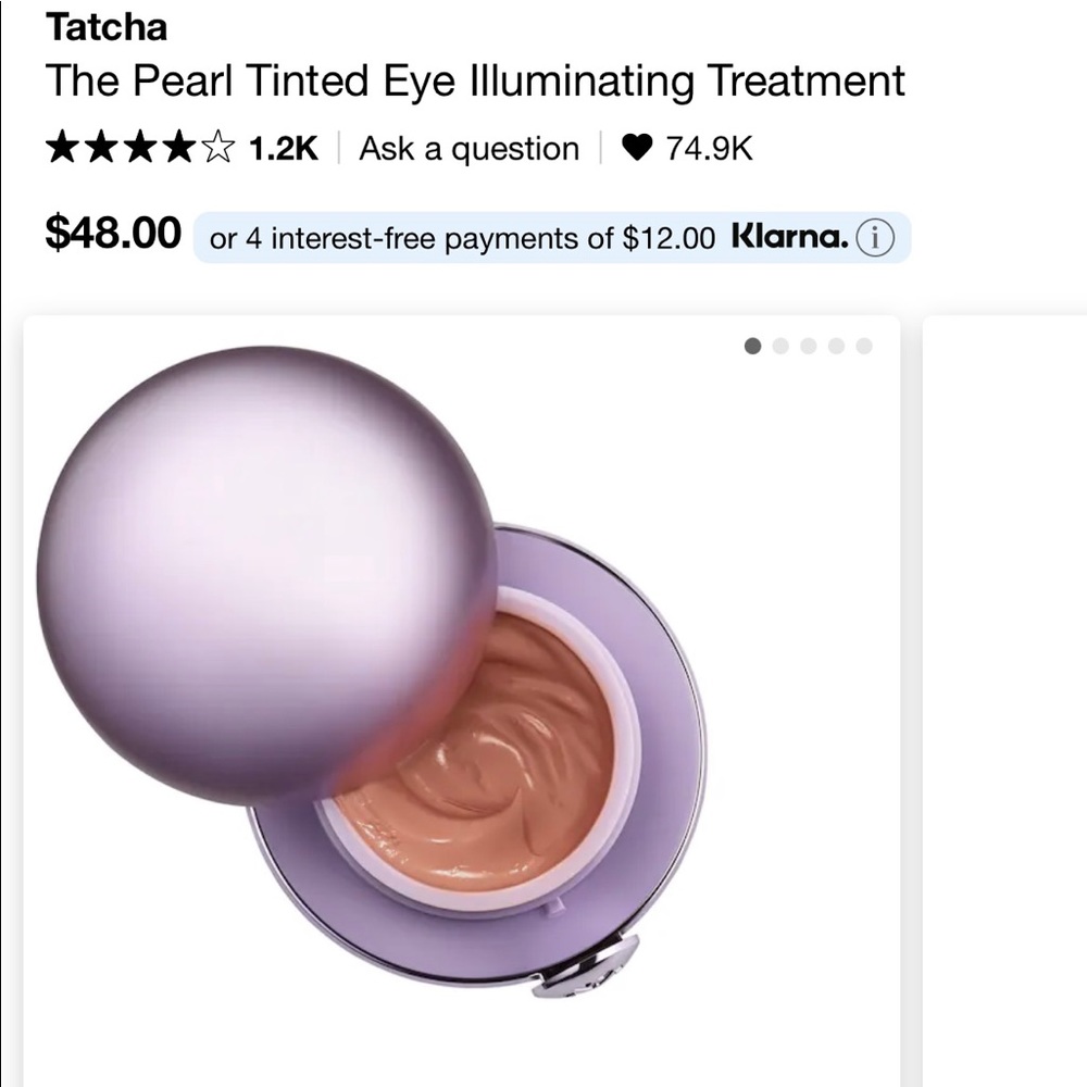Tatcha The Pearl Tinted Illuminating Eye Treatment (Never used, box not opened)